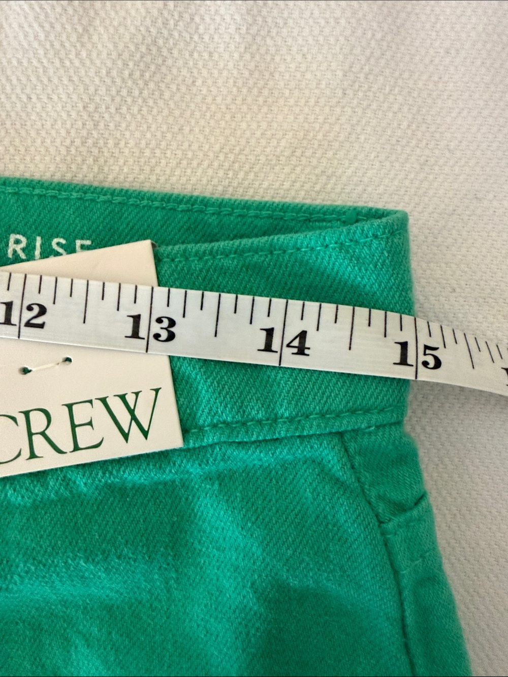 NWT J. Crew Mid-Rise Slouchy Straight Green Jeans Waist 26 - Picture 9 of 14